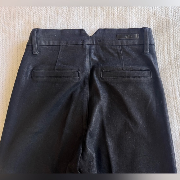 PAIGE Sasha Coated High Rise Black Flare & Wide Leg Jeans - Picture 8 of 16